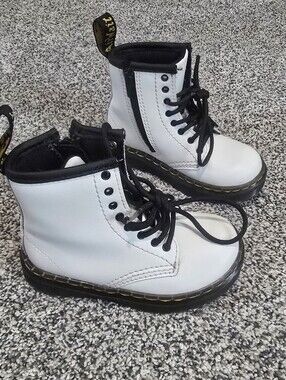 Dr. Martens White Zavala Boots Kids Toddler Size 8